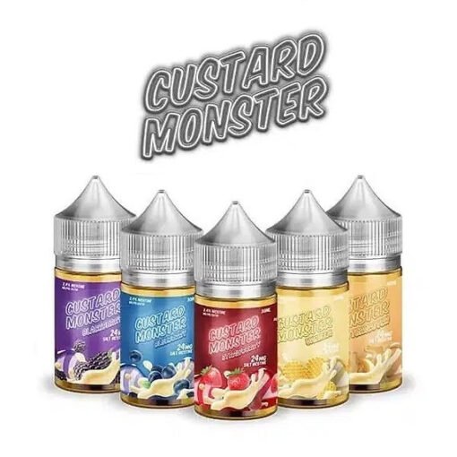 น้ำยาบุหรี่ไฟฟ้า Custard Monster Salt Nic USA [แท้] นำเข้าจากเมกา คุณภาพน้ำยาชั้นนำแบรนด์ดังอย่าง Monster Vape Lab ที่ได้ออกน้ำยาสายขนมมาให้คนไทยได้ลิ้มลองรสชาติ และฮิตติดปากอย่าง Jam Monster ก็ได้ออกน้ำยาสายขนมตัวใหม่ออกมา คือ Custard Monster ปริมาณ 30 ml มีนิโคตินให้เลือก 24 mg (2.4%) / 48 mg (4.8%)