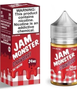 น้ำยา Jam Monster Salt Nic เป็นน้ำยาจากประเทศอเมริกา คุณภาพสูง ทั้งด้านกลิ่น และรสชาติที่แตกต่างจากน้ำยาธรรมดาทั่วๆไป ไม่หวานเลี่ยนจนเกินไป มีกลิ่นที่เป็นเอกลักษณ์เฉพาะตัว หาตัวจับยาก นิโคติน 24/48 mg ปริมาณน้ำยา 30 ml ตัวน้ำยาเองได้รับมาตรฐานการผลิตที่เต็มไปด้วยคุณภาพจากโรงงานของบริษัท Monstervapelabs