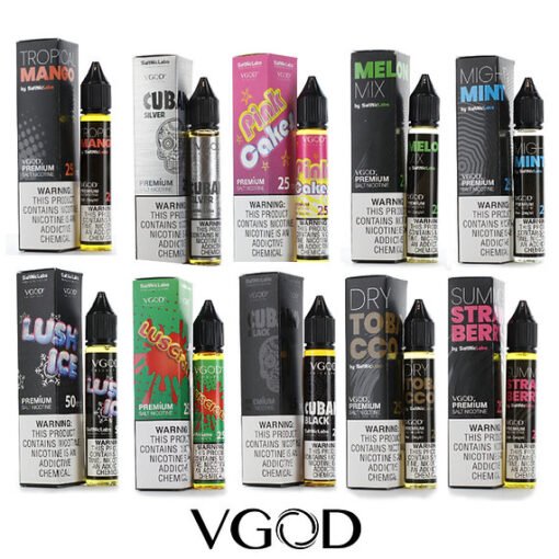 น้ำยาบุหรี่ไฟฟ้า VGOD Salt Nic เป็นน้ำยาบุหรี่ไฟฟ้าแบบซอลต์นิค เหมาะใช้งานกับบุหรี่ไฟฟ้าประเภทพอต (Pod System) มีปริมาณความเข้มข้นของนิโคตินสองแบบ ได้แก่ 25 มิลลิกรัม และ 50 มิลลิกรัม เป็นน้ำยาสายเมกา USA คุ้มค่ากับราคาแน่นอนเกรดส่วนผสมเป็นเกรดพรีเมี่ยมผ่านการปรุงแต่งกลิ่นซ้ำหลายครั้งจนออกมาเป็นกลิ่นที่ลงตัวดึงกลิ่นผลไม้ออกมาได้อย่างชัดเจน