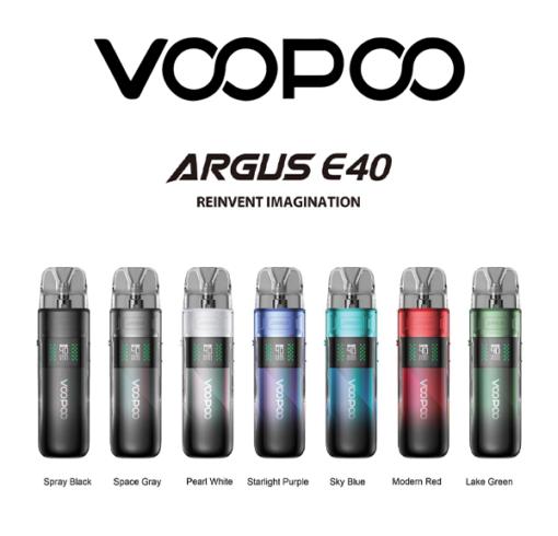 Voopoo Argus E40 Pod Kit พอตบุหรี่ไฟฟ้ารุ่นใหม่ล่าสุด จากแบรนด์ Voopoo กับซีรีส์ Argus รุ่นรหัสใหม่ E40 ครอบคลุมการใช้งานได้ดีทั้งในการใช้งานกับน้ำยาบุหรี่ไฟฟ้าแบบSalt nic และ Free base ใช้งานง่ายไม่ซับซ้อน ดีไซน์สวย ปรับกำลังไฟได้ถึง 5 - 40w พร้อมแบตเตอรี่ในตัวให้มามากถึง 1800mAh