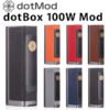 Dotmod DotBox 100W (เครื่องเปล่า) บุหรี่ไฟฟ้าที่มีประสิทธิภาพสูงสุดในตลาดด้วยกำลังไฟสูงสุด 100W และการดีไซน์หรูหราทำจาก Zinc Alloy รองรับแบตเตอรี่ 21700 หรือ 18650 ใช้ร่วมกับ Dottank Max